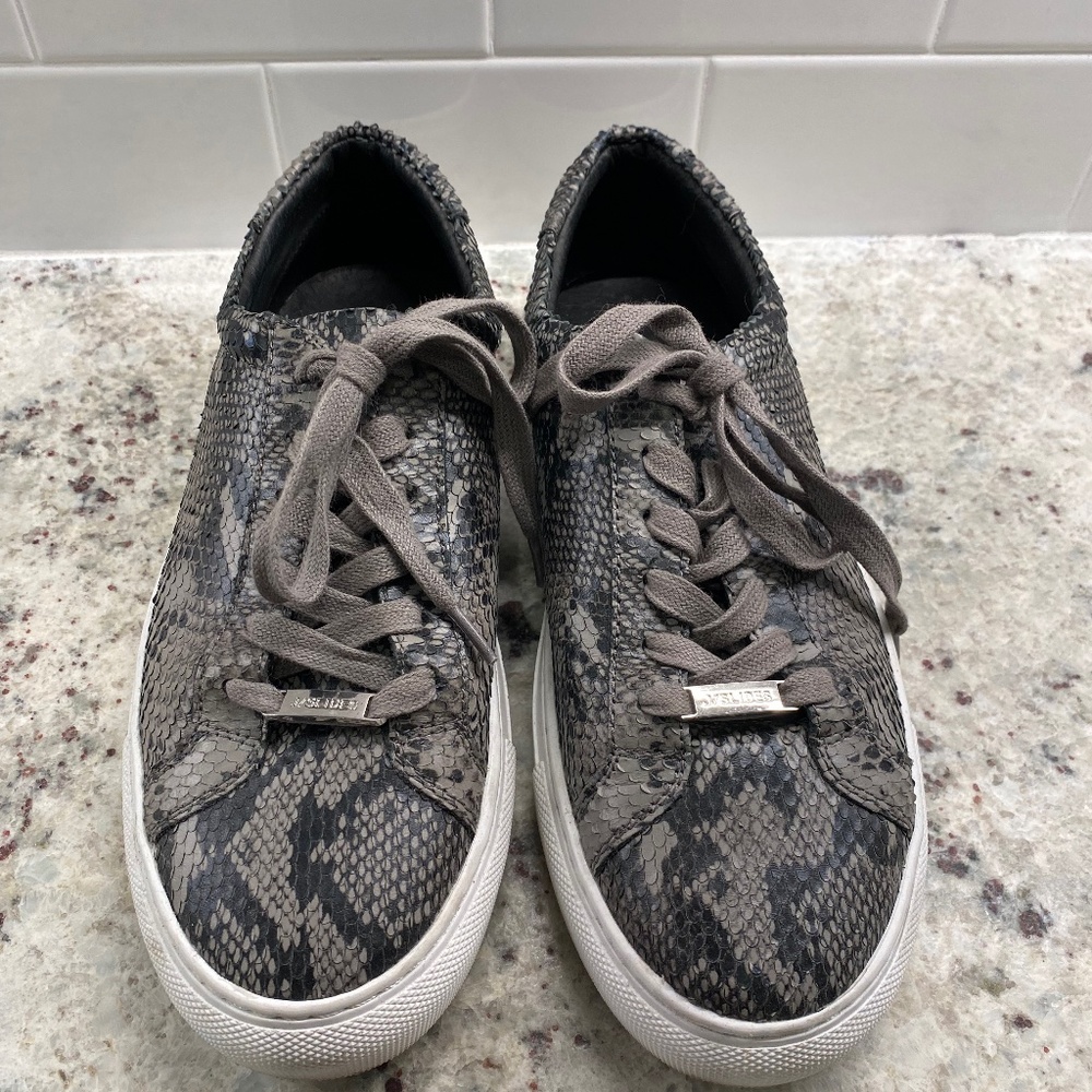 J/Slides Snakeskin Platform Sneakers